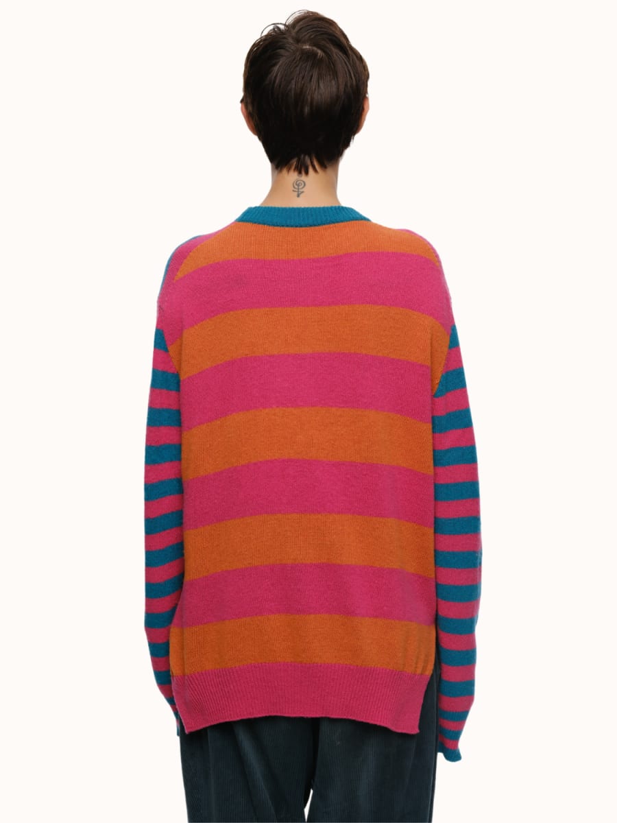 Jenn Striped Crewneck - Turquoise
