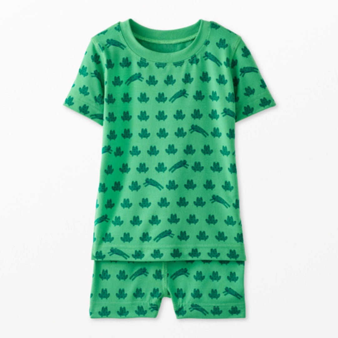 Kids Short John Pajama Set In HannaSoft™ - Mini Ribbit