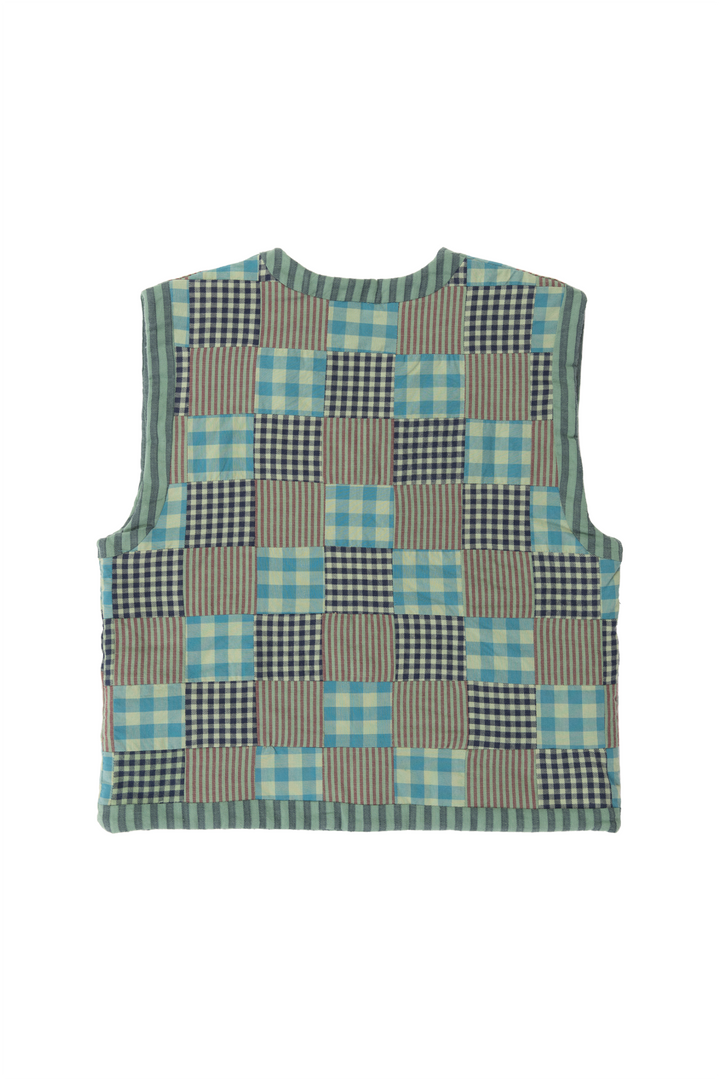 Reversible Kids Vest - Mint Patchwork