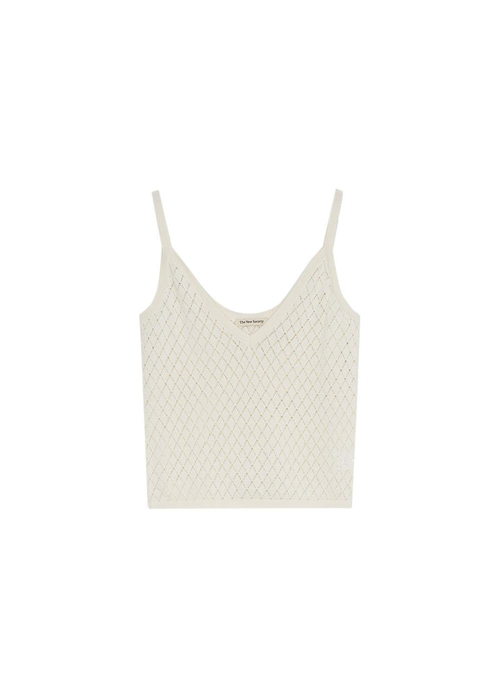 Lirio Woman Cardigan & Top Set - Ecru