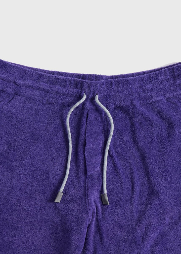 Cotton Terry Cloth Drawstring Short - Purple