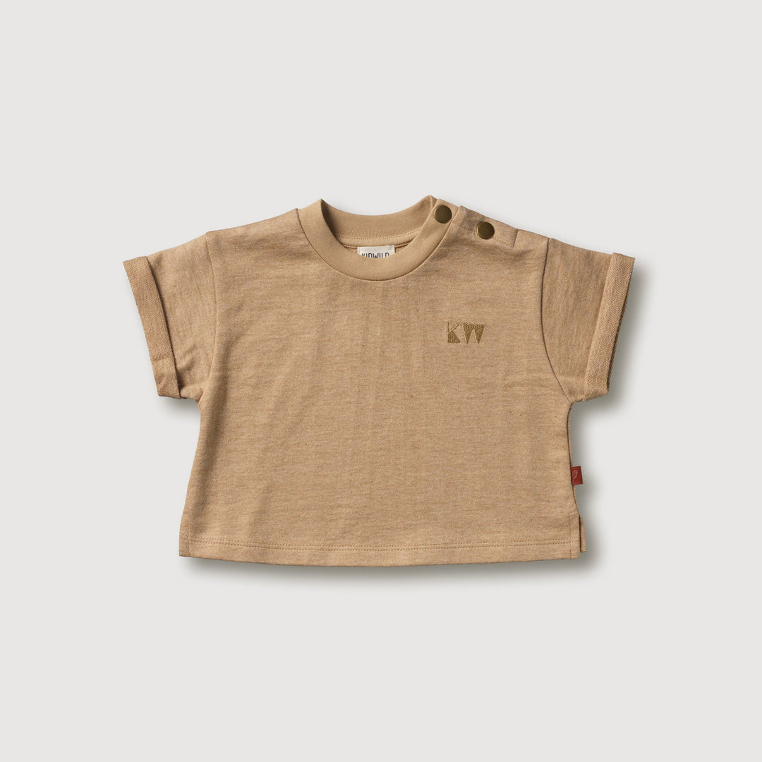 Organic Boxy Tee -  Almond Melange