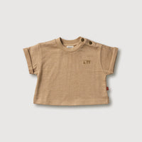 Organic Boxy Tee -  Almond Melange