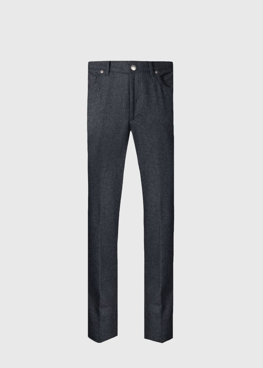 Merino Wool Five Pocket Pant - Charcoal