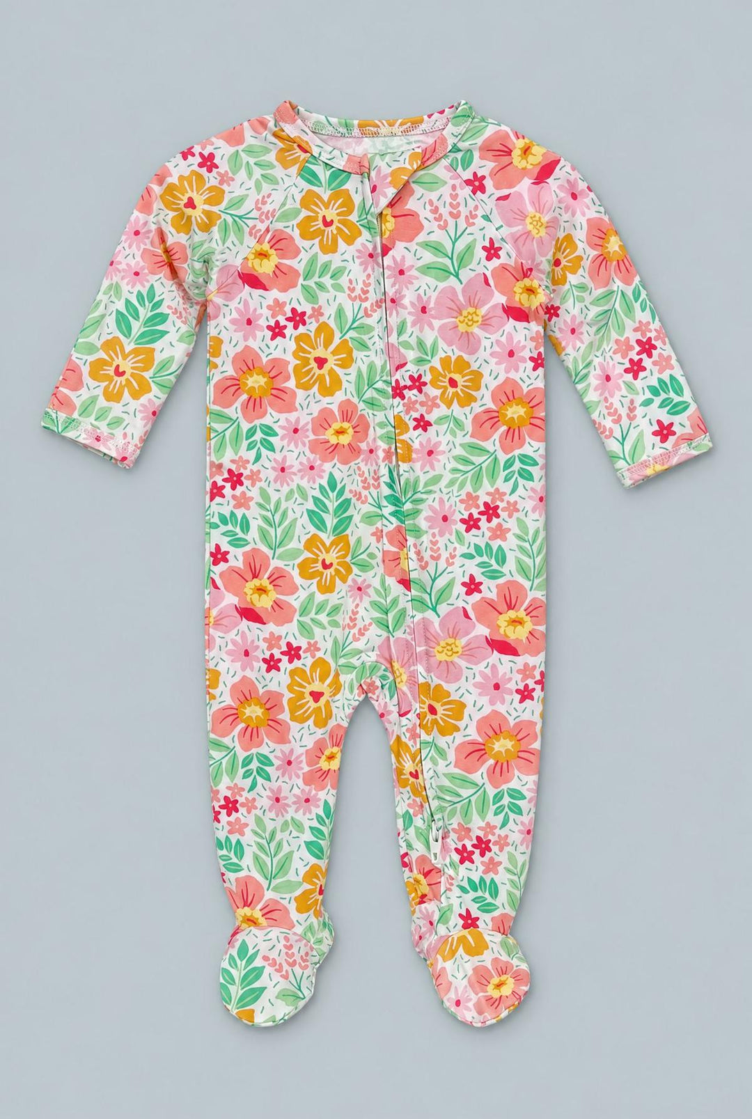 Zipper Footie - Fantasy Flower