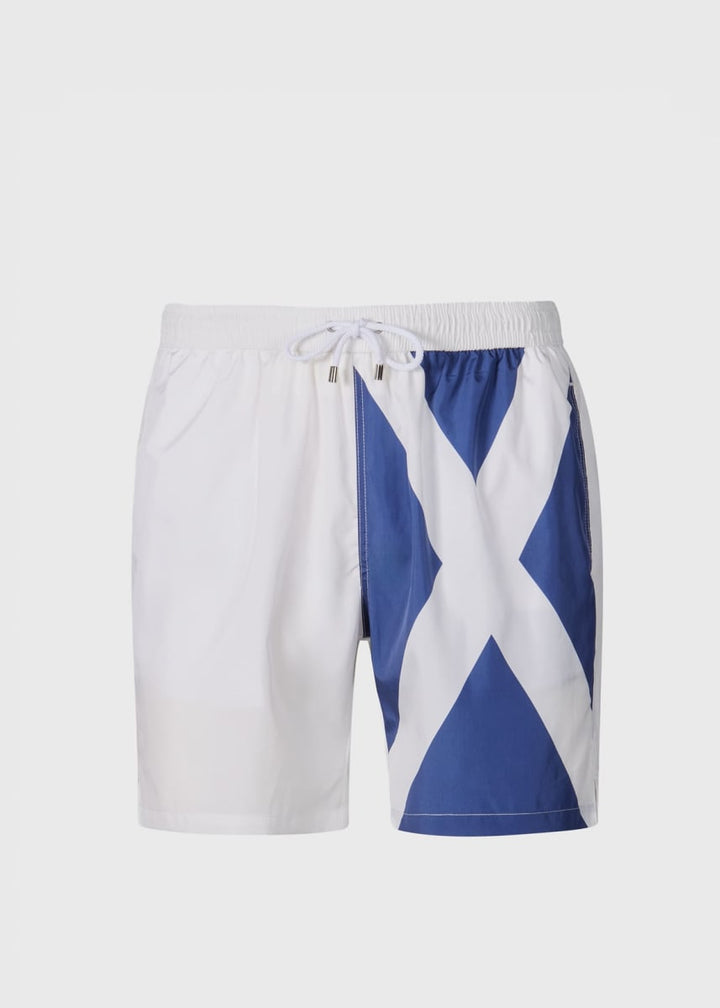 Printed Flag Swim Shorts - Navy/White