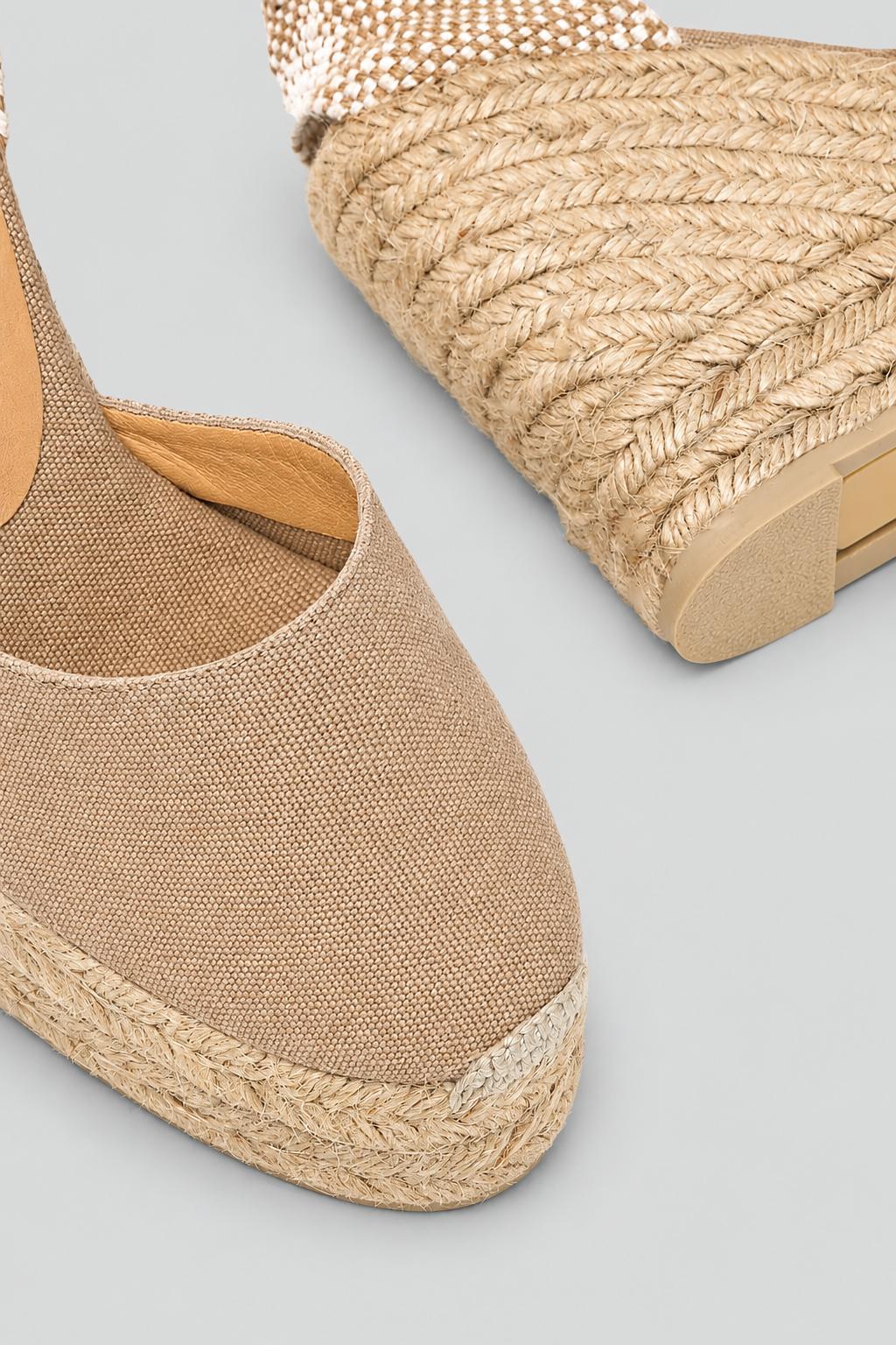 Carina Metallic-Linen Espadrilles Wedge - Yellow