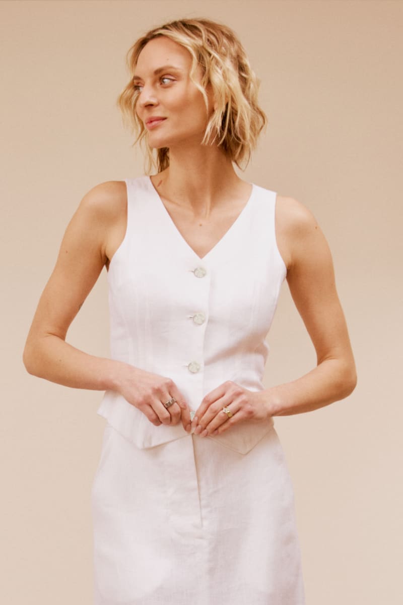 Tailored Vest - White