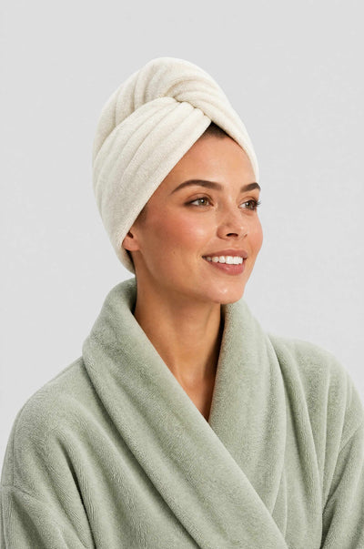 SN Logo Hair Towel - Ivory