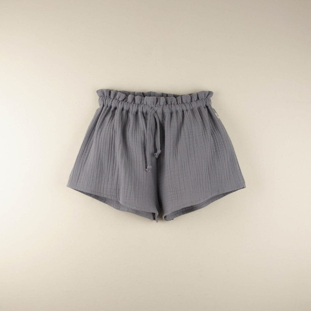 Greyish-Blue Loose Organic Shorts Shorts Popelin 