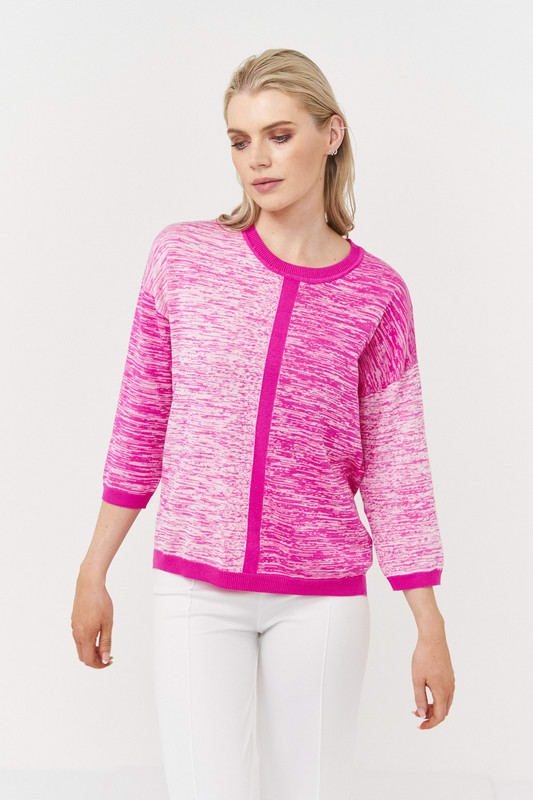 Diana Marl Colour Block - Fuschia
