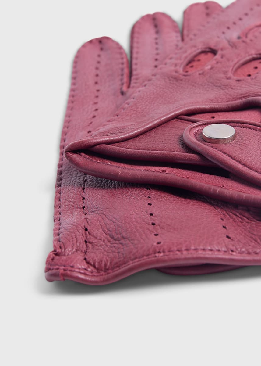 Deerskin Leather Driving Glove - Wine