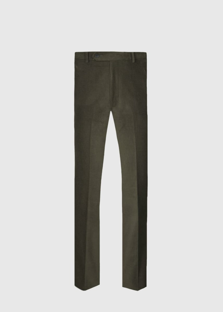 James Horizontal Corduroy Trouser - Dark Olive - 40 - Trouser