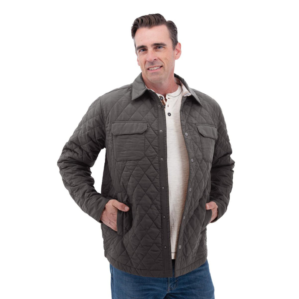 Jameson Recycled Quilted Jacket - Smoke - Jacket