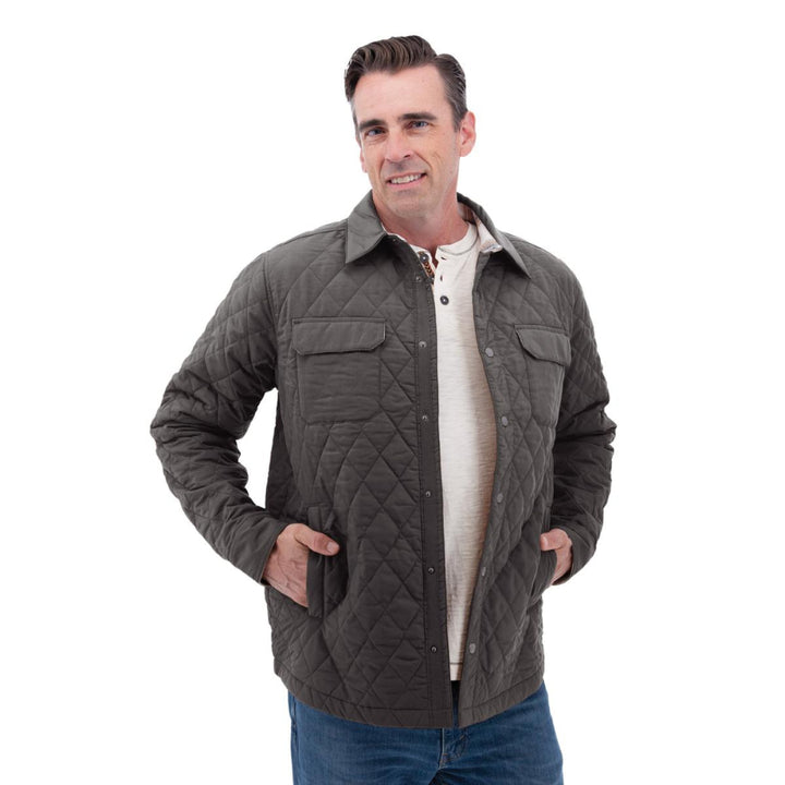 Jameson Recycled Quilted Jacket - Smoke - Jacket