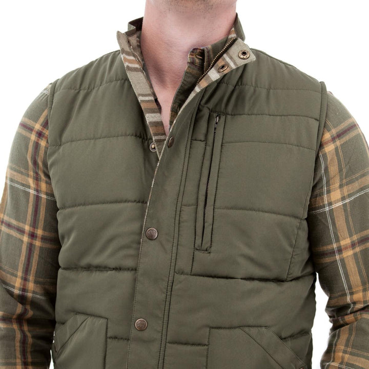 Jameson Recycled Quilted Vest - Olive - Vest