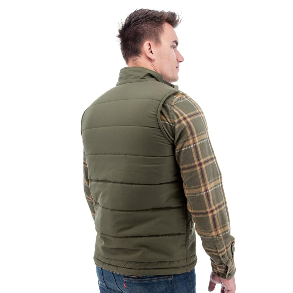 Jameson Recycled Quilted Vest - Olive - Vest