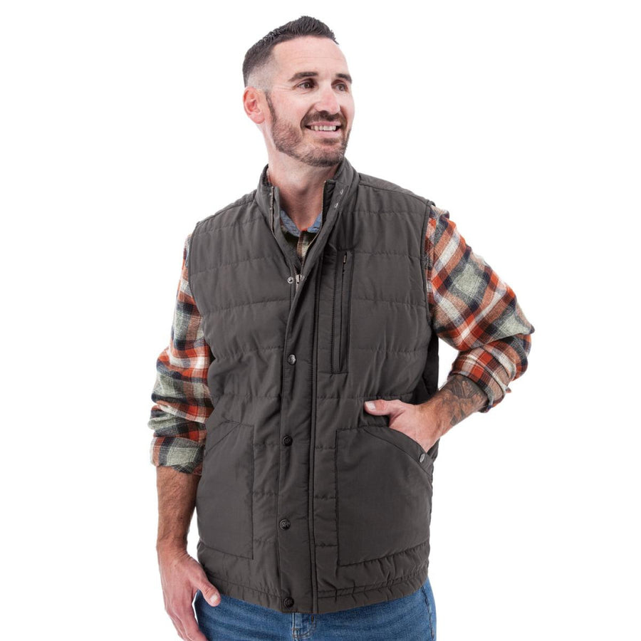 Jameson Recycled Quilted Vest - Smoke - Vest