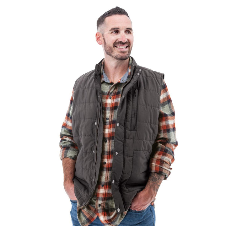 Jameson Recycled Quilted Vest - Smoke - Vest