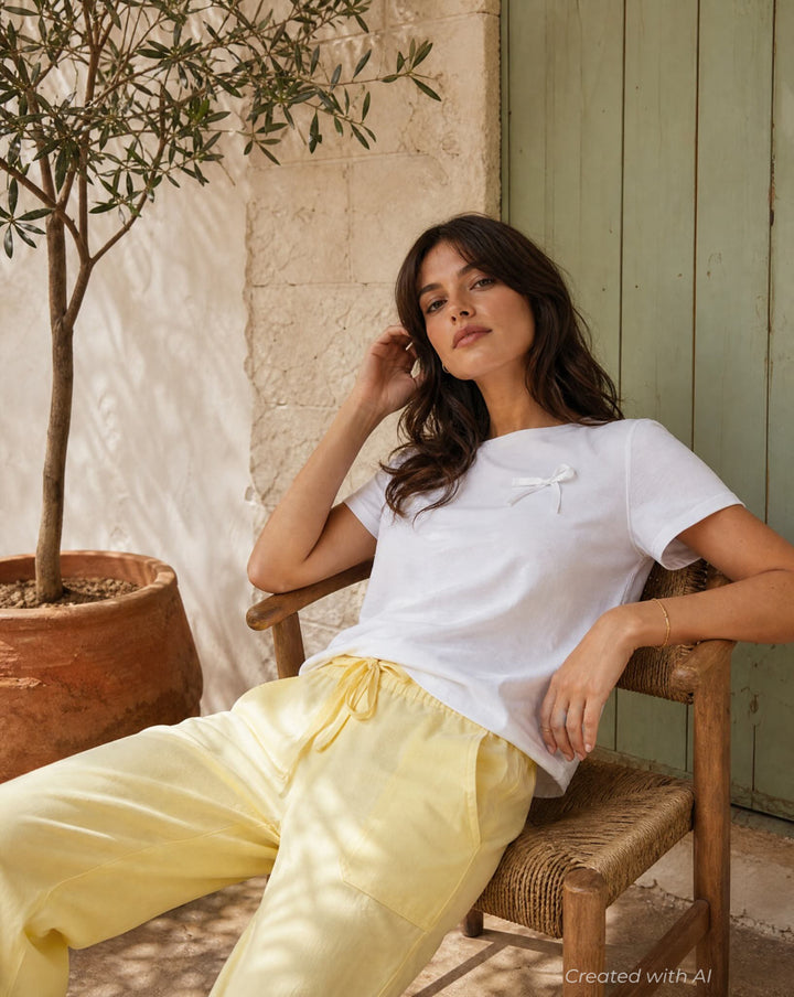 Jane Bow Perfect Tee - White - T-shirt