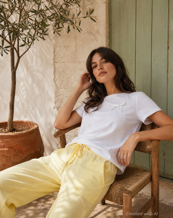 Jane Bow Perfect Tee - White - T-shirt