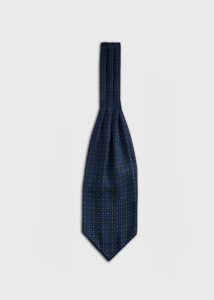 Micro Medallion Print Ascot - Navy