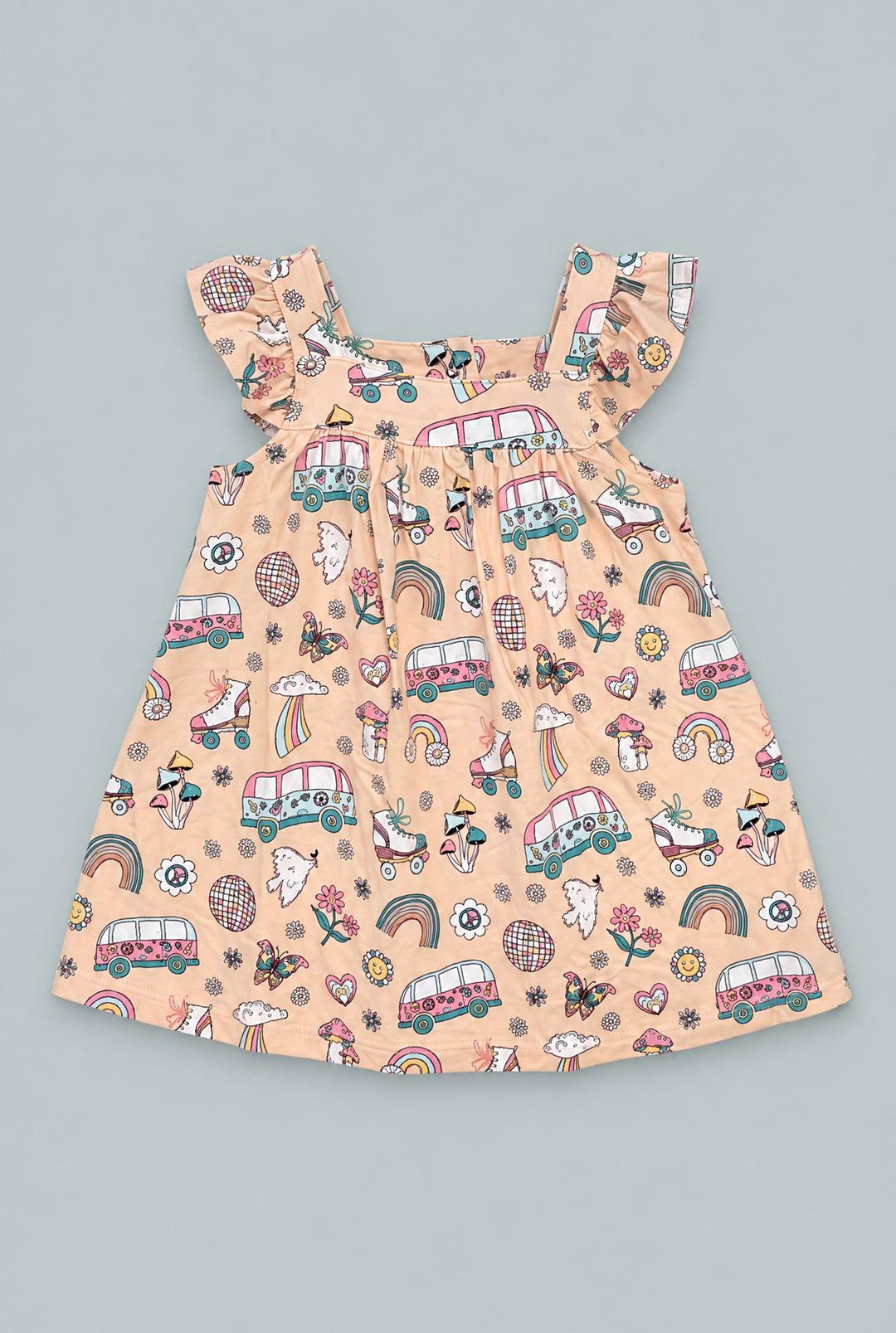Retro Roller Skates Ruffle Dress With Bloomer - Groovy Skates