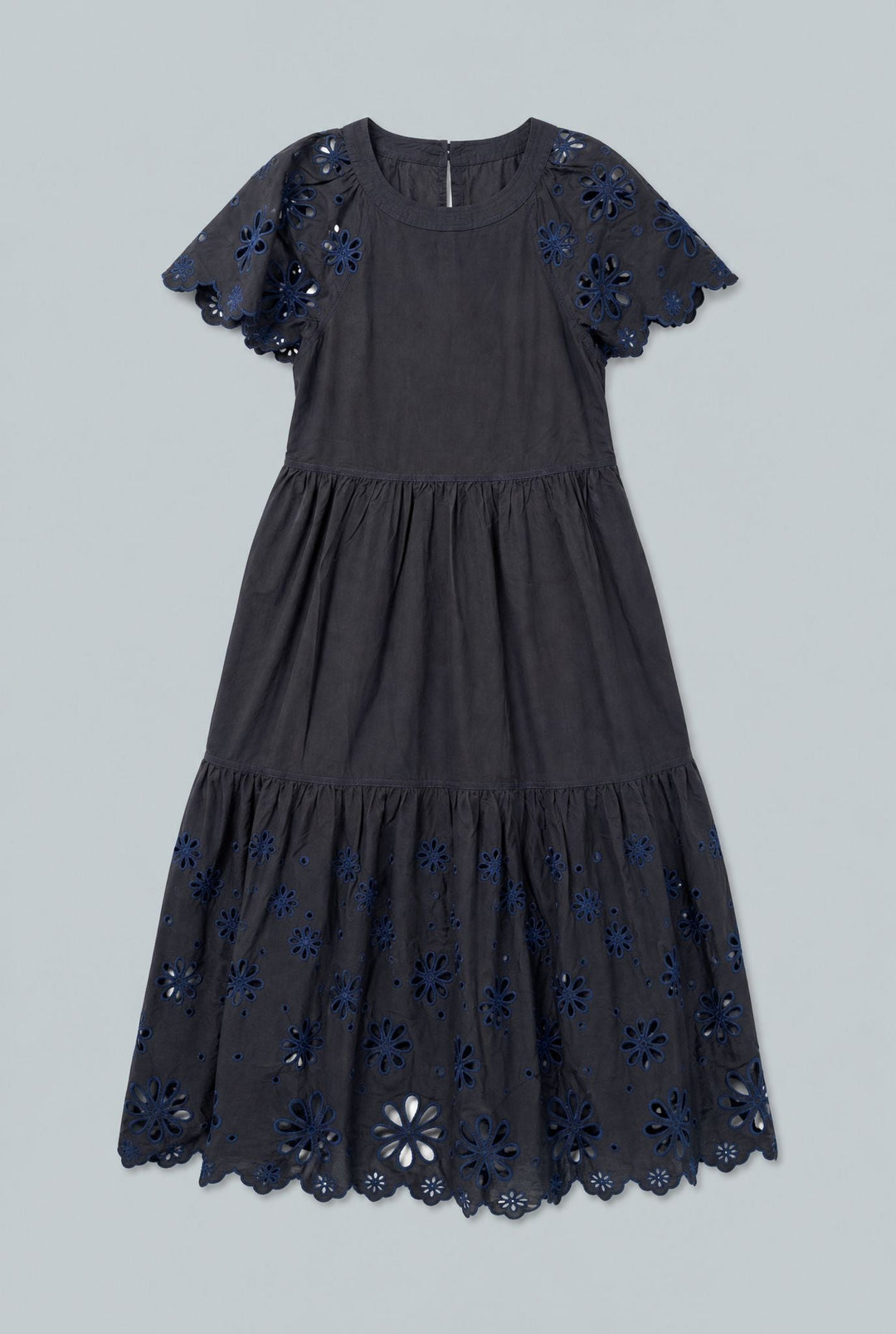 Embroidered Tiered Dress - Black Combo