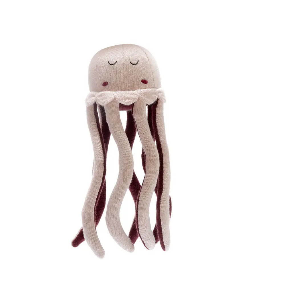 Knitted Organic Cotton Baby Pink Jellyfish Plush Toy