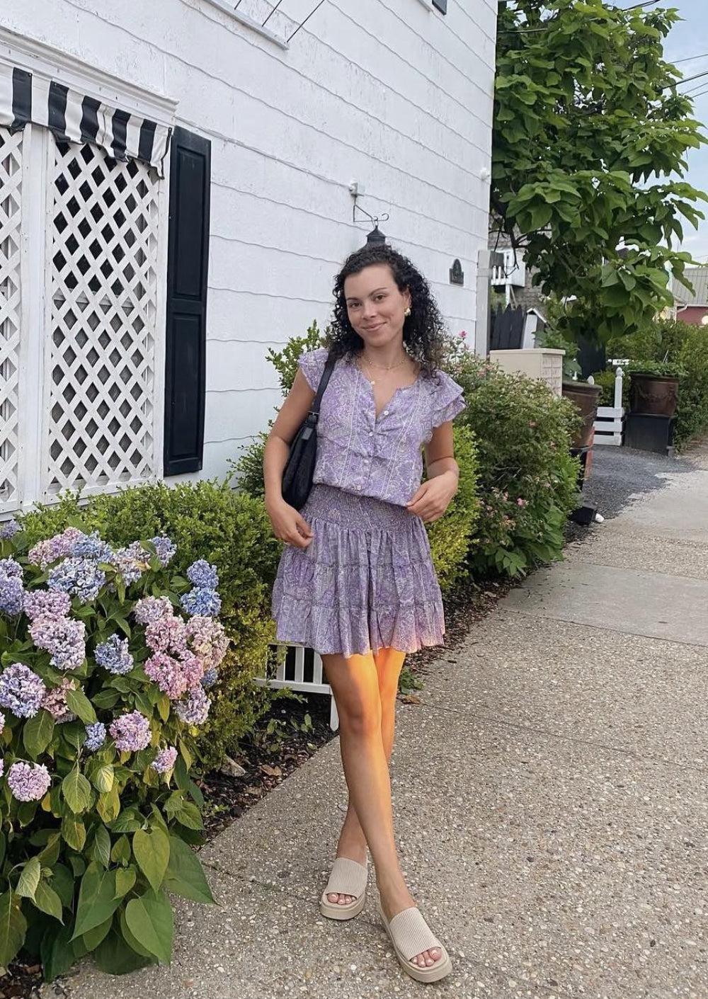 Jenny Silk Mini Dress - Lavender - Dresses