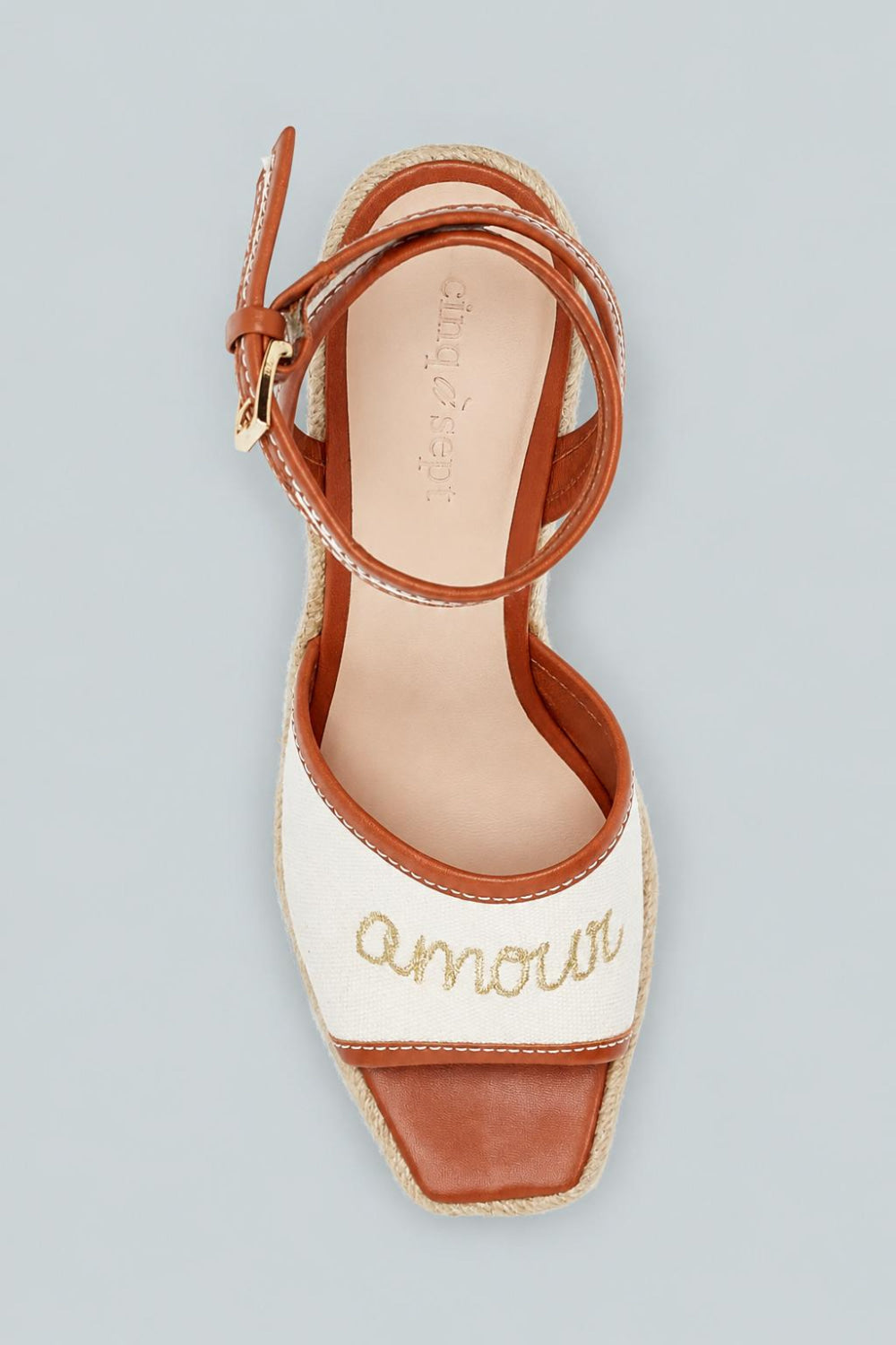 Jesse Canvas Espadrille Wedge Sandals - Natural/Cognac - 10.5 US / 40.5 EU - Flip Flops