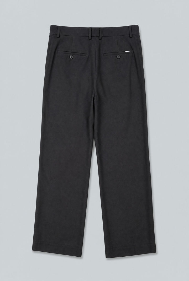 Pleated Wide Trousers - Black