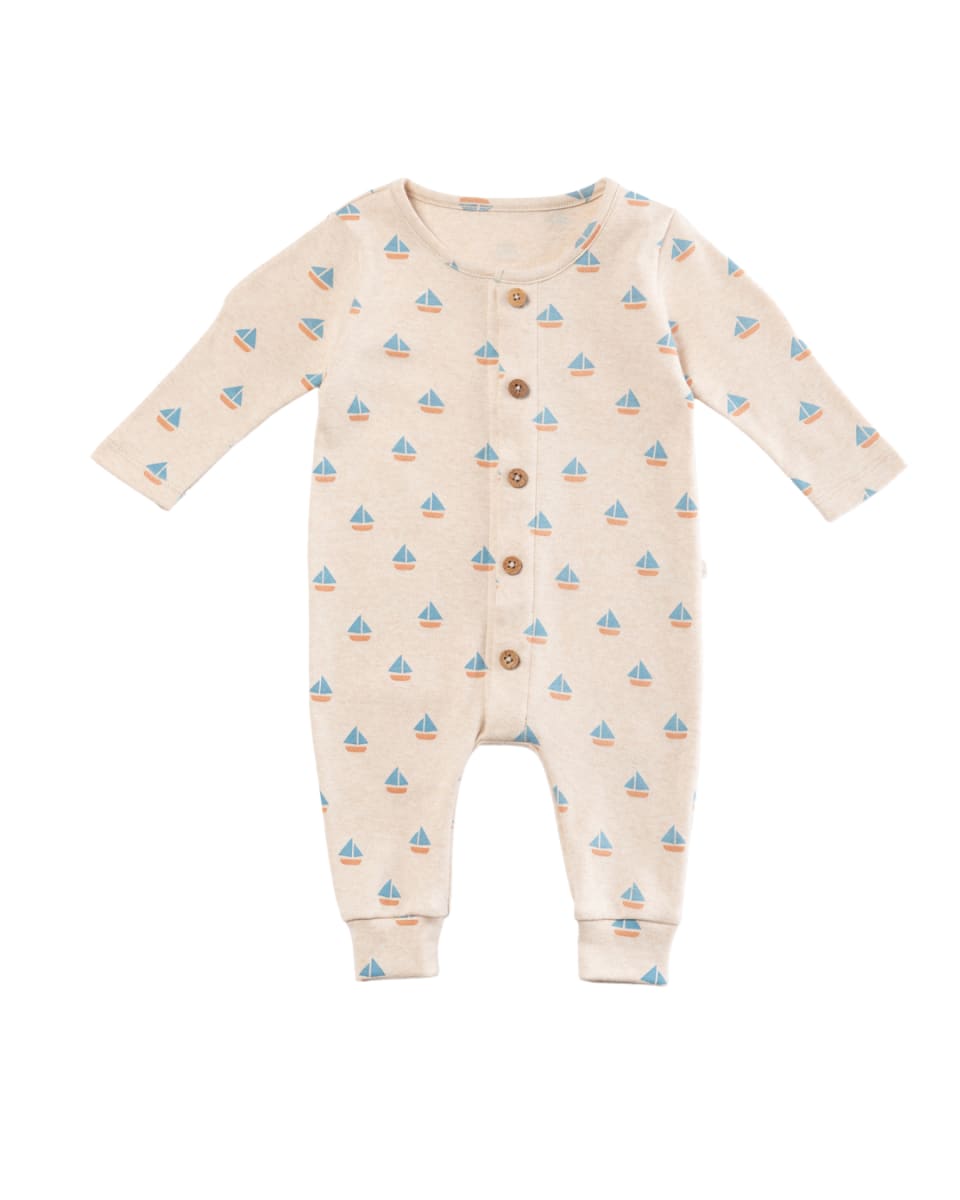 Quinn Magnetic Playsuit - Sailboats