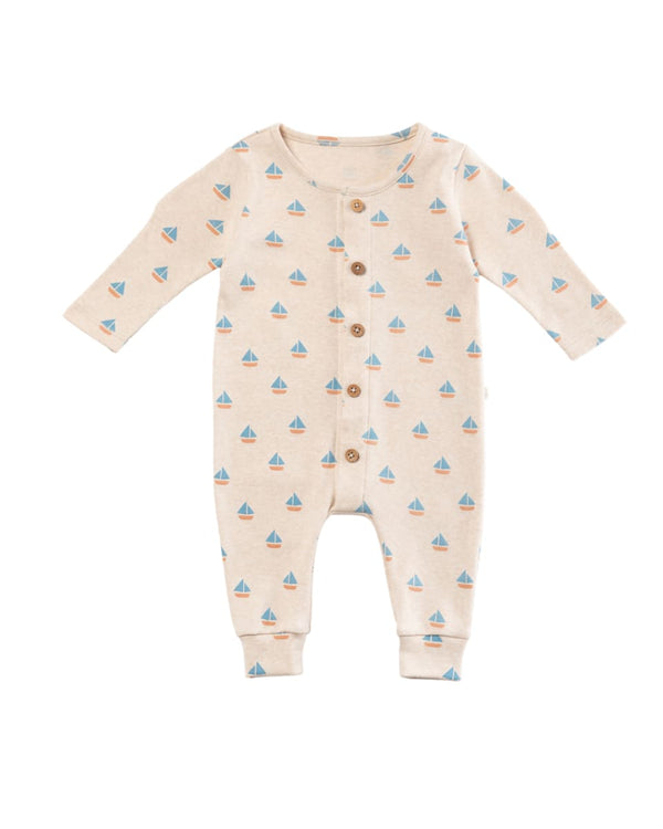 Quinn Magnetic Playsuit - Sailboats