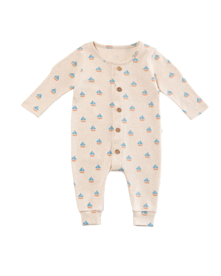 Quinn Magnetic Playsuit - Sailboats