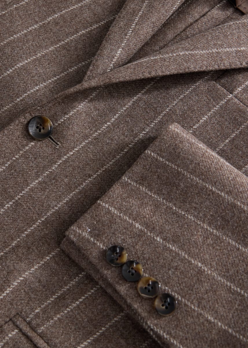 Taupe Chalk Stripe Jacket - Mink