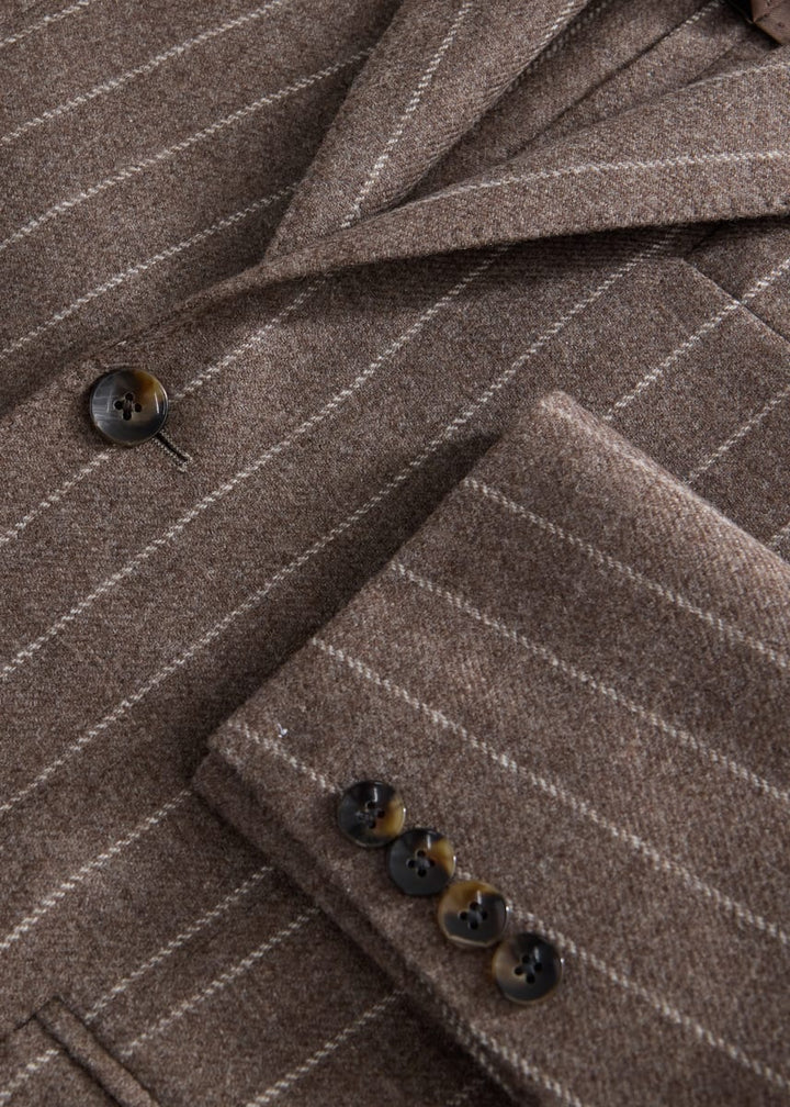 Taupe Chalk Stripe Jacket - Mink