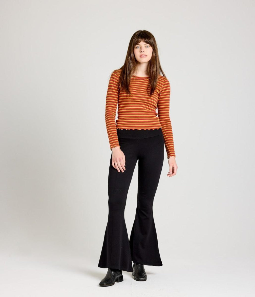 Jill Top - Coral Multi Stripe - Shirt