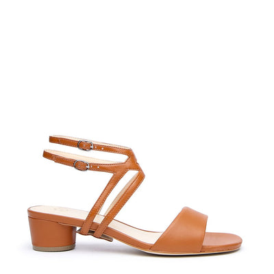 Cognac Sandal + Lozen Strap - Brown