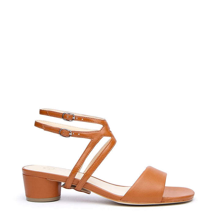 Cognac Sandal + Lozen Strap - Brown