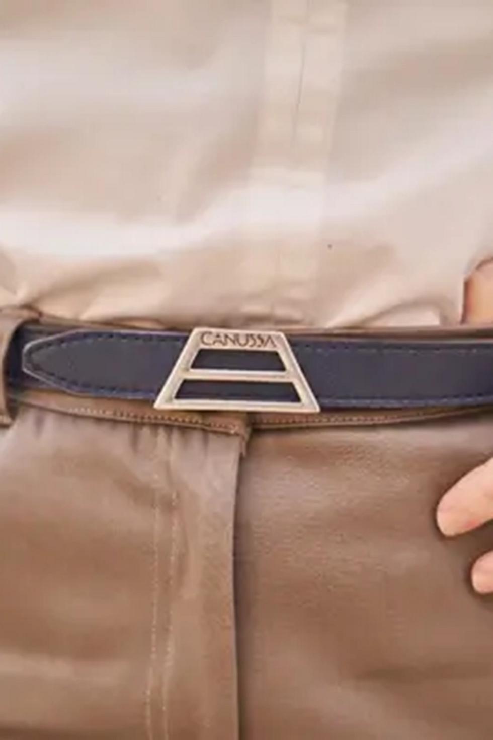 Reverse reversible belt - Blue/Brown