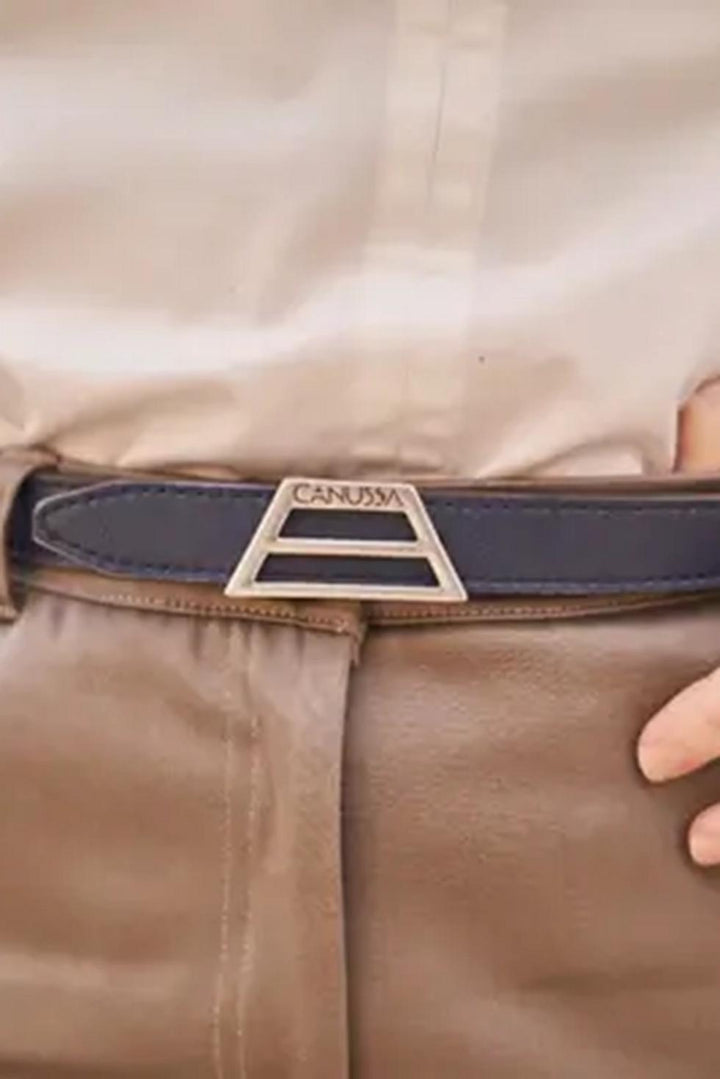 Reverse reversible belt - Blue/Brown
