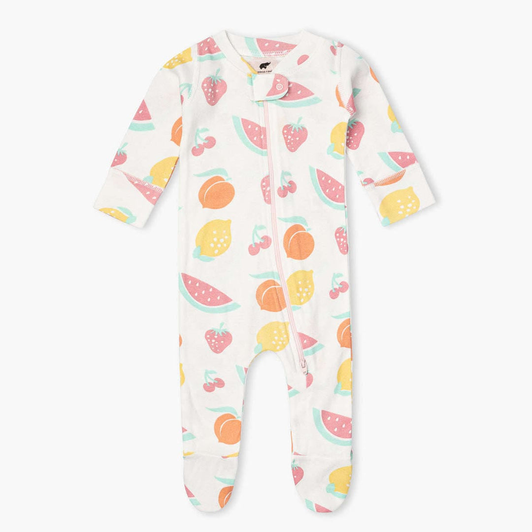 One-Piece Baby Footed Pajamas - Fruit Salad