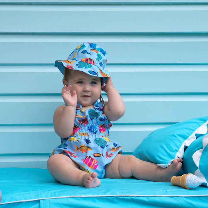 Tropical Fish Sun Hat w/ Strap