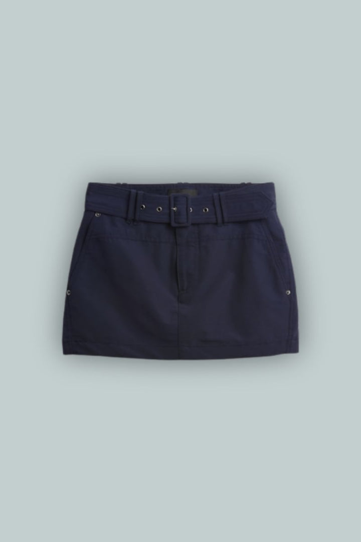 GapStudio Belted Mini Skirt - New Classic Navy