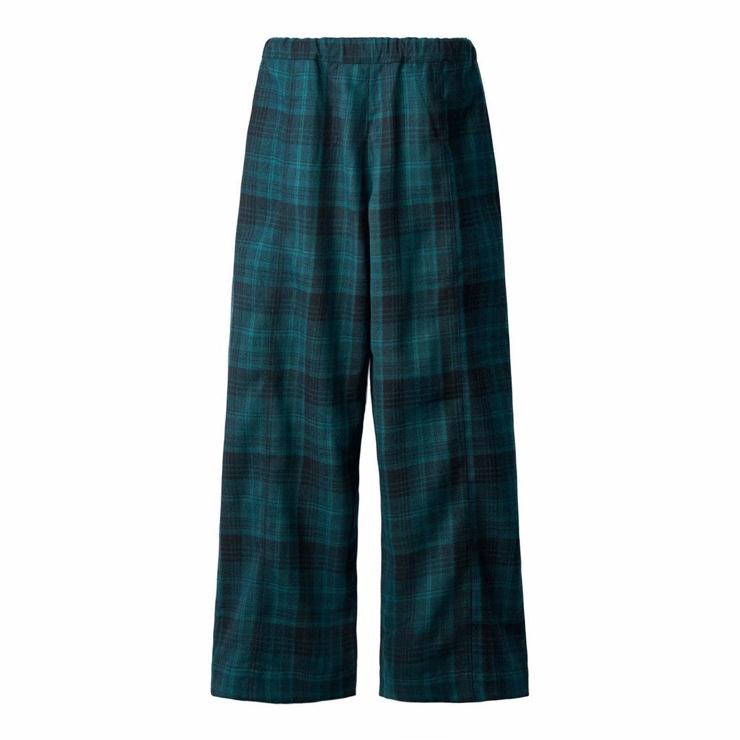Alvina Woven Pants - Green Black Check