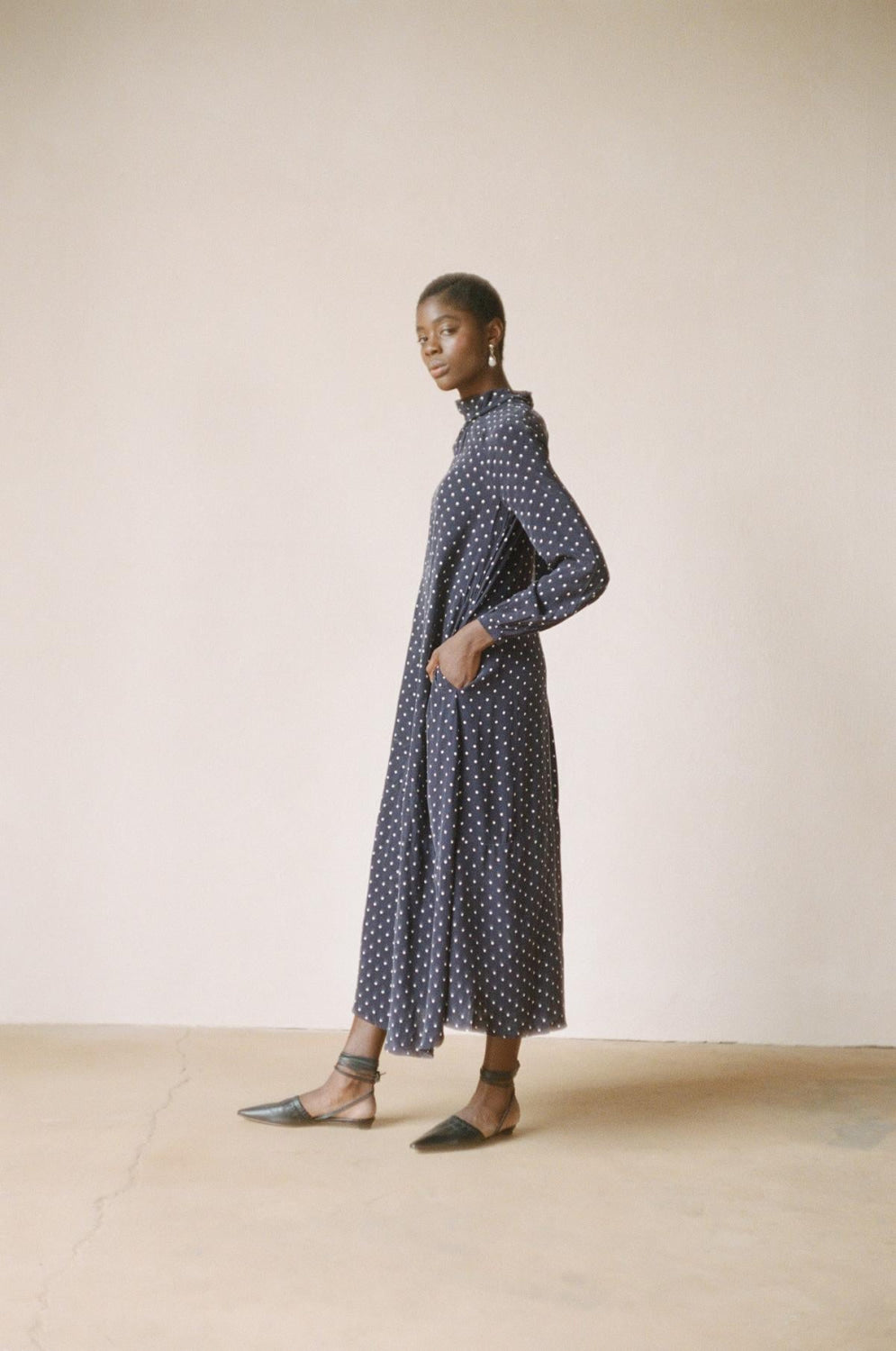 Jordan Dress - Dotted Navy - Dresses