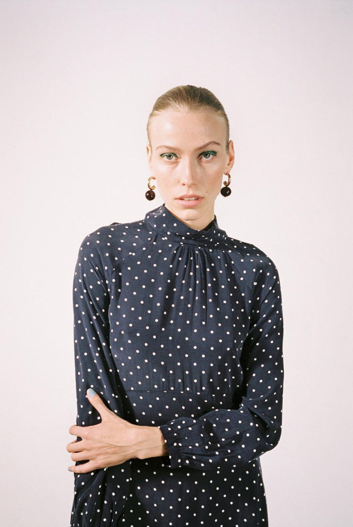 Jordan Dress - Dotted Navy - Dresses