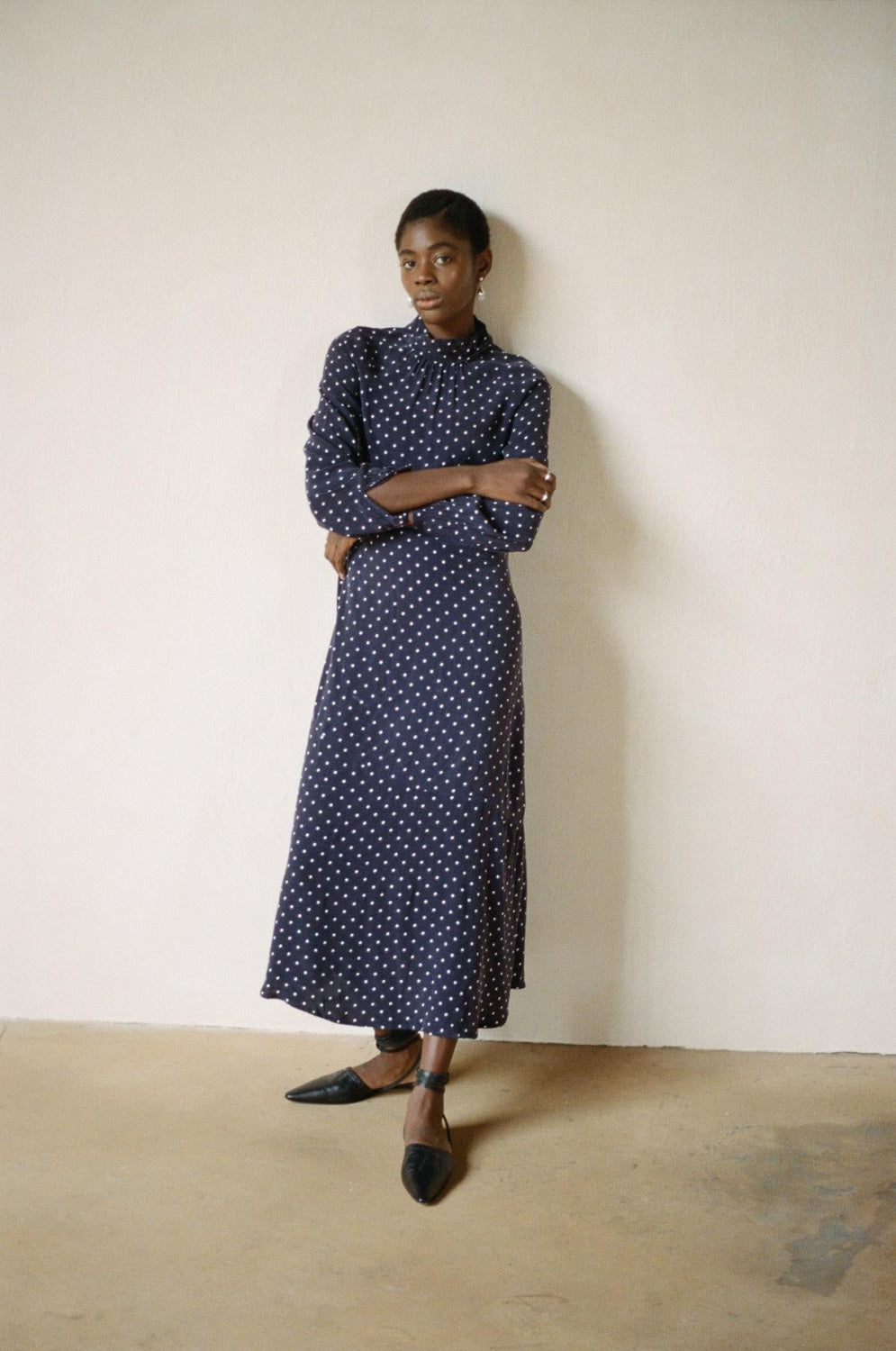 Jordan Dress - Dotted Navy - Dresses