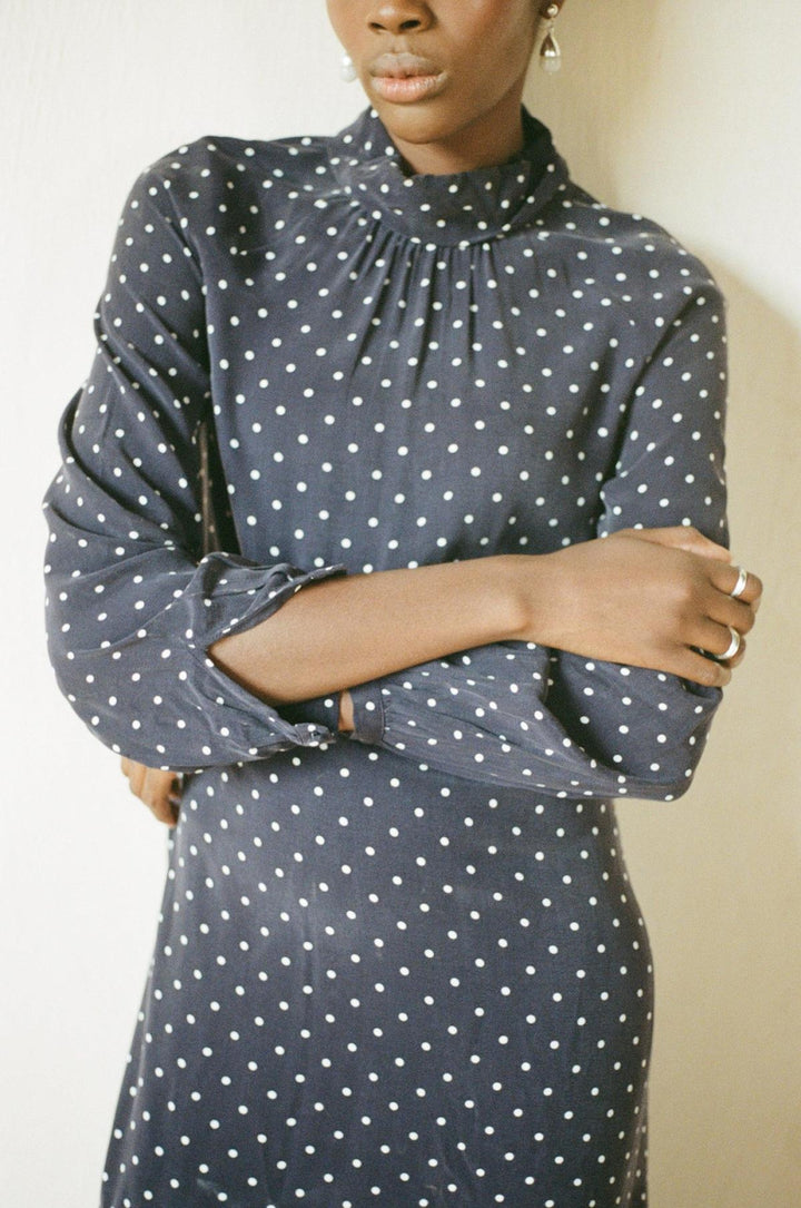 Jordan Dress - Dotted Navy - Dresses